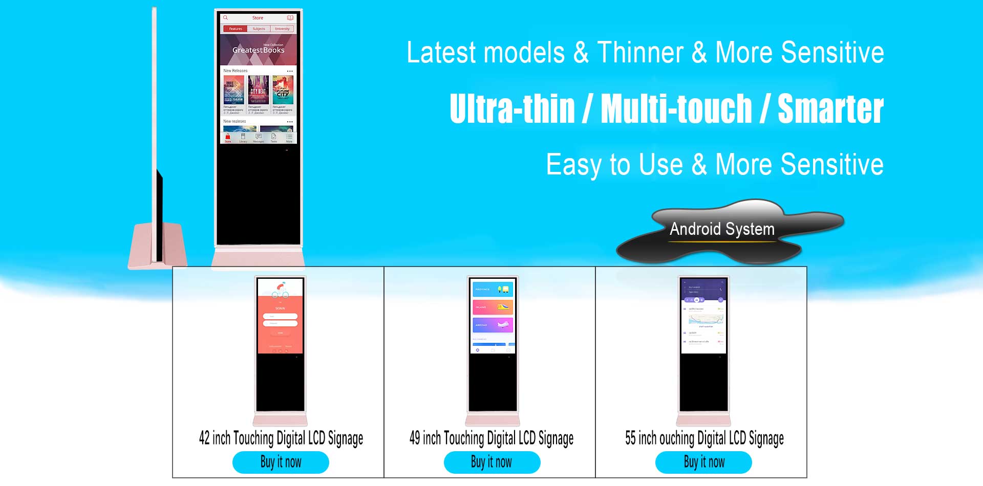 Ultra-sottile-multi-touching-Android-Digital-LCD-Segnage