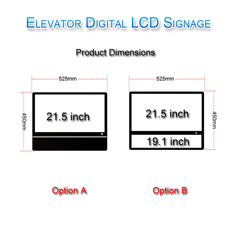 Schermata LCD ascensore da 21,5 pollici