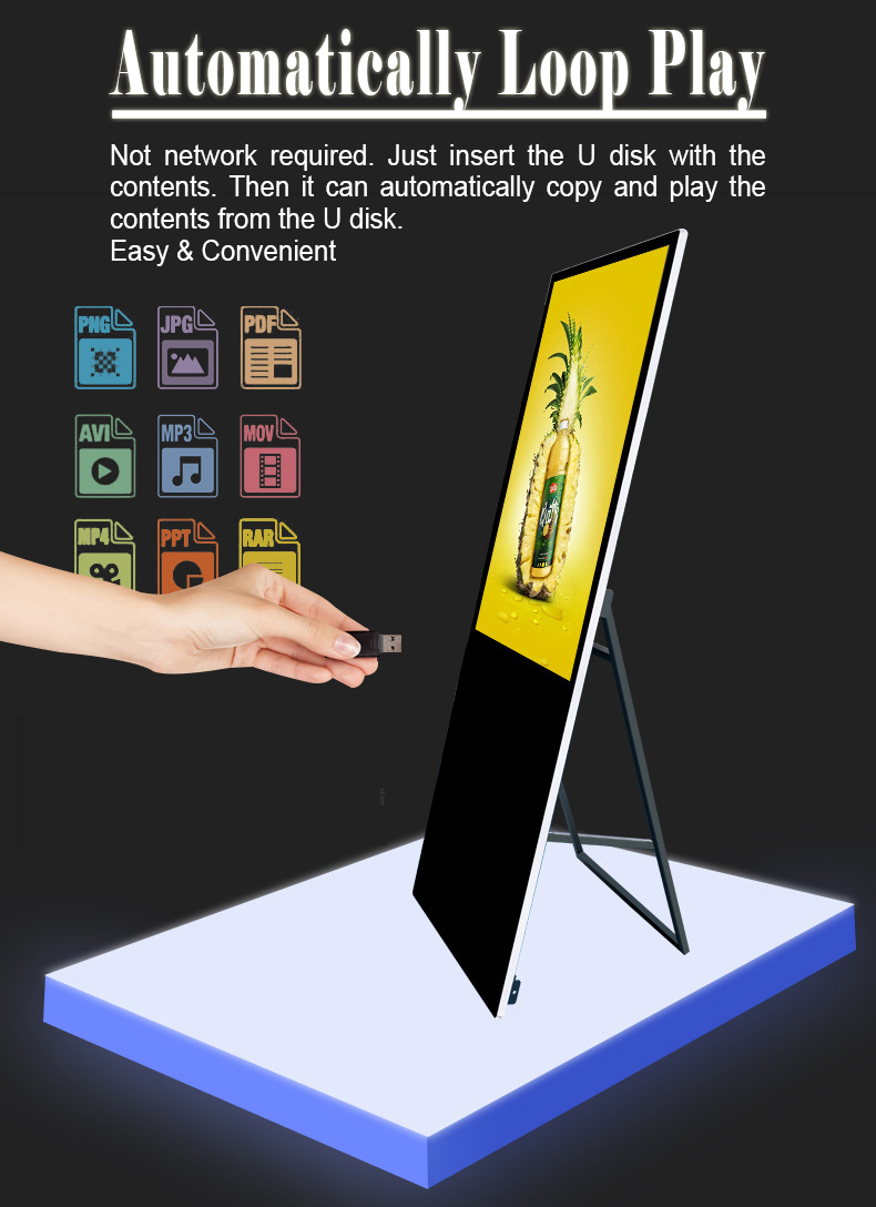 Media display ultrasottile portatile con display LCD digitale (3)