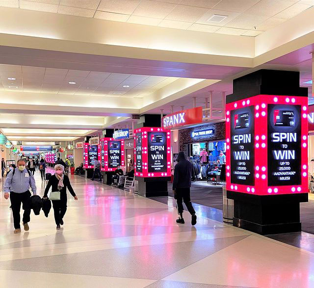 Airport square column LED screen display signage