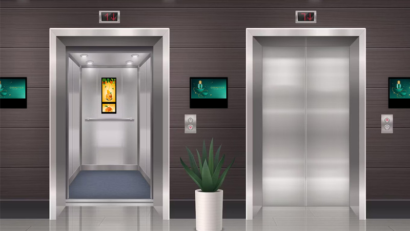 Segnaletica digitale pubblicitaria LCD per ascensore