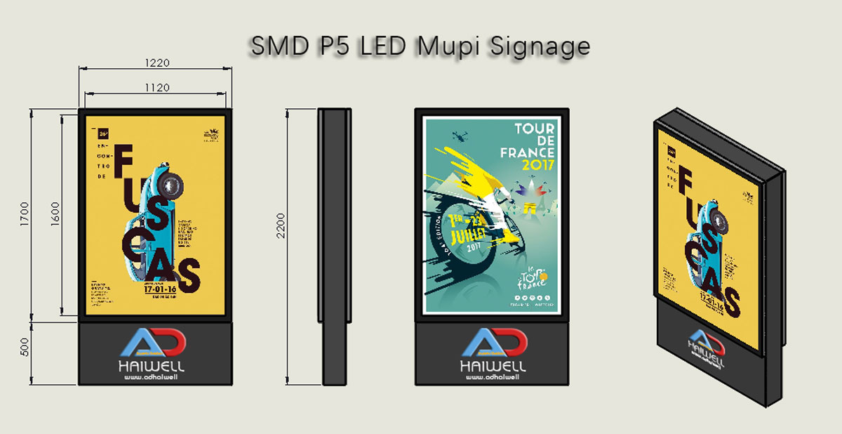 Segni a due facciati-MUPI-SMD-P5-LED