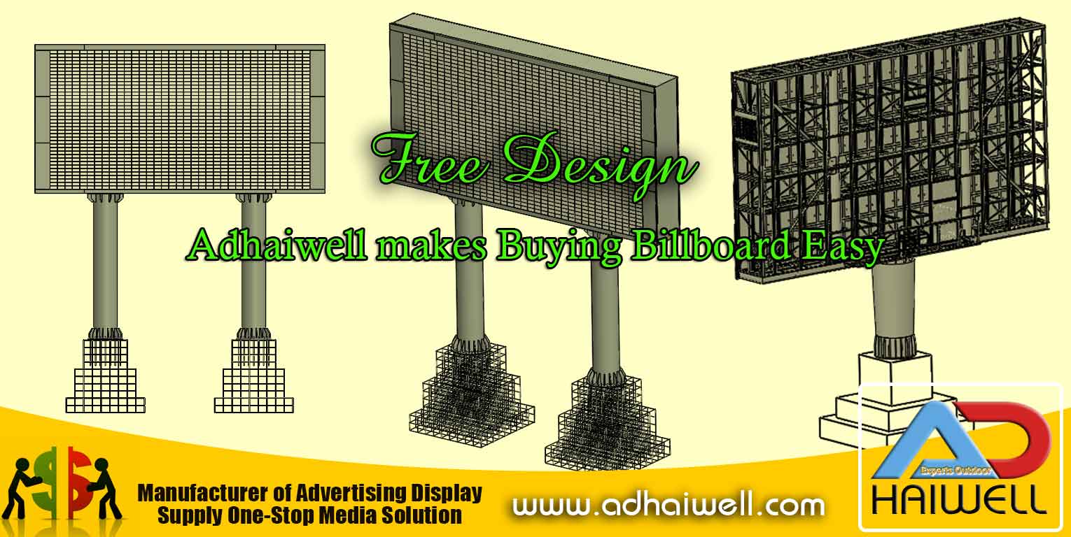 Progettazione gratuita per struttura di cartelloni pubblicitari a LED