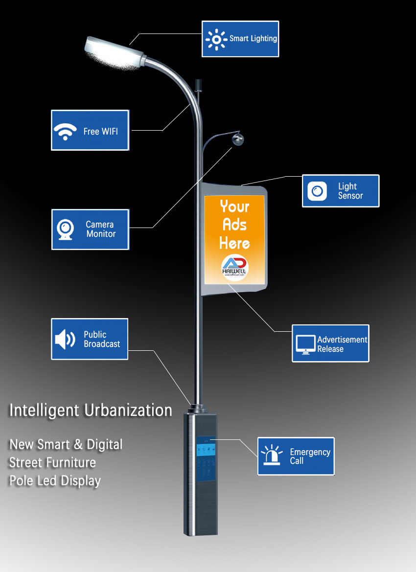 Display a LED City Smart Street Lamp Pole