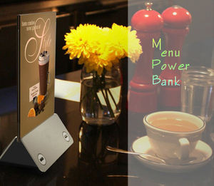 Porta menu portatile Display pubblicitario Power Bank