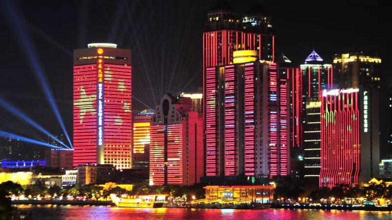 Celebrate 2019 China National Day con trasparente Display LED Visualizza